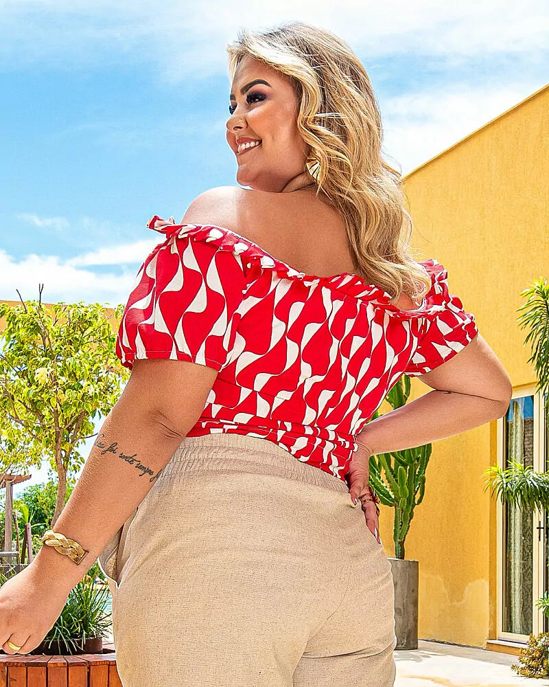 Cropped estampada