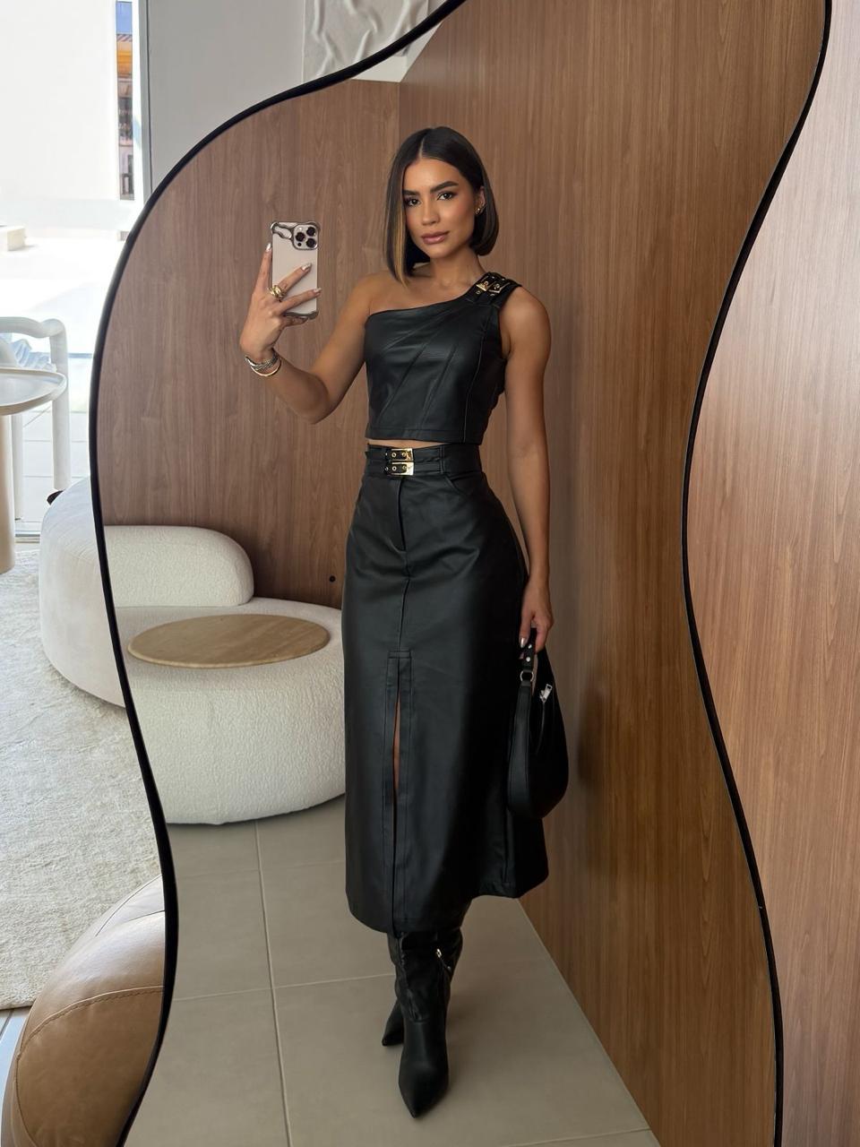 Conjunto Janaína Couro PU