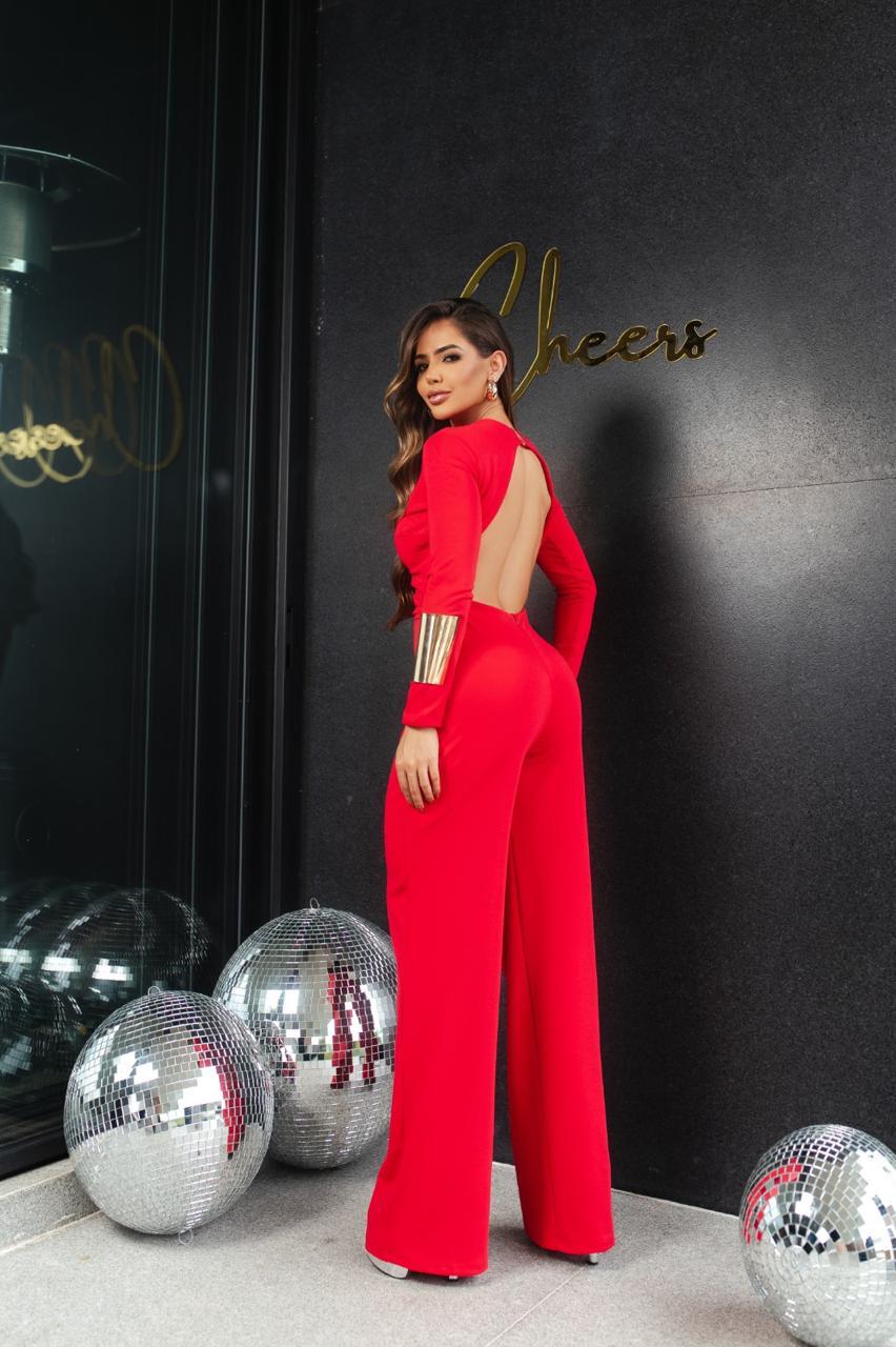 Macacão montaria sfilata vermelho