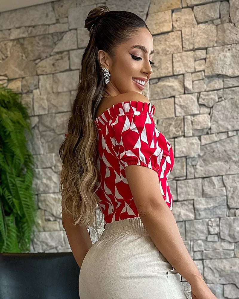Cropped estampada