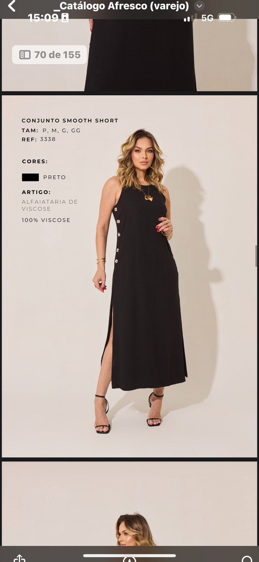 Conjunto smooth short e vestido