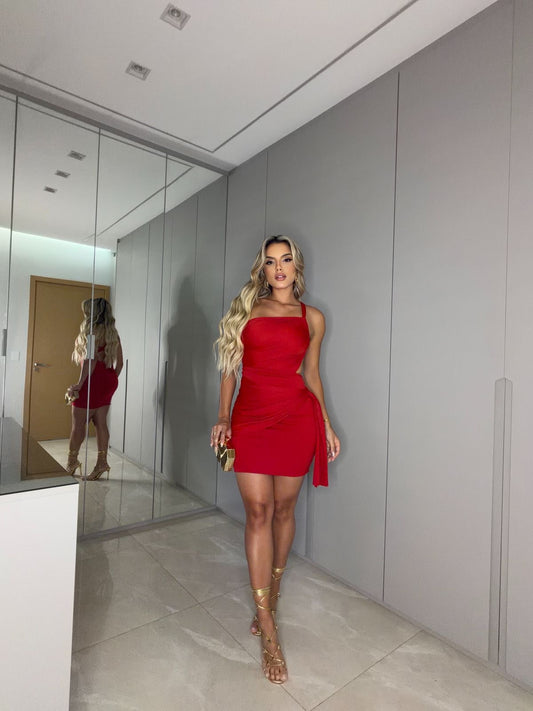 Vestido nula manga laço