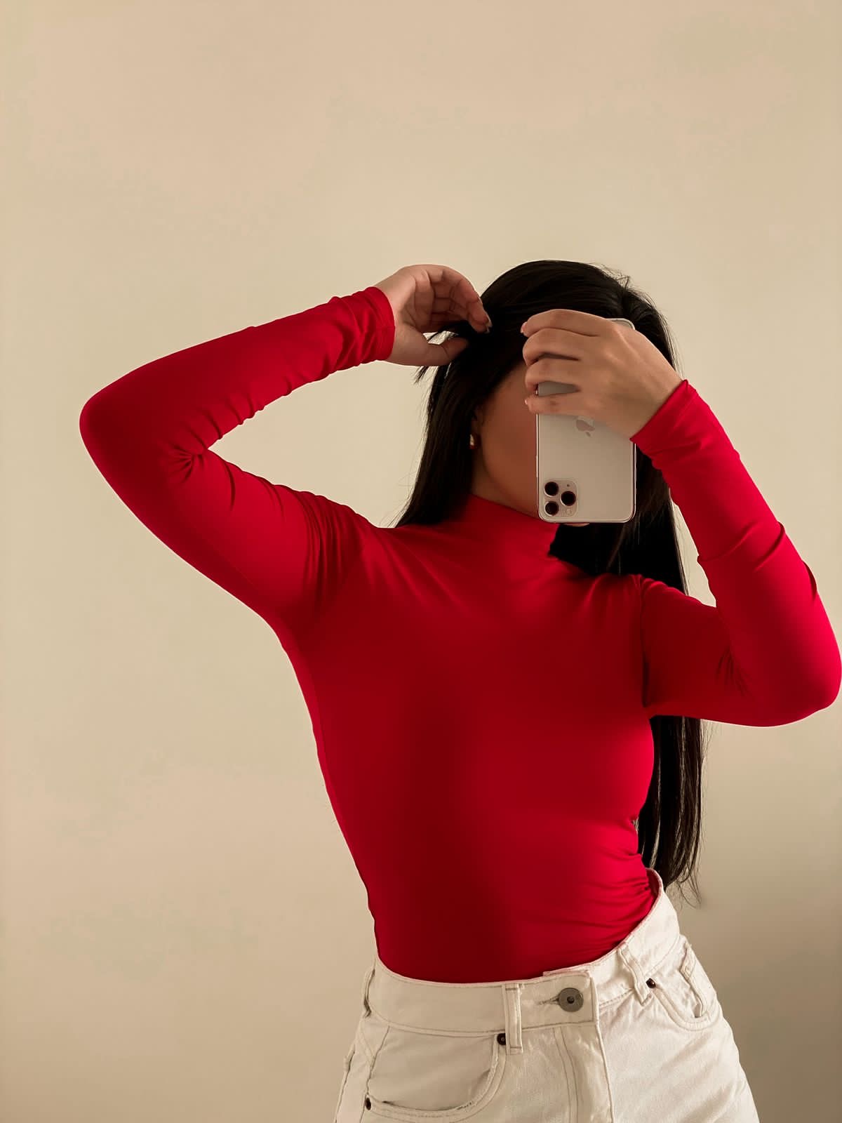 Body manga longa e gola alta