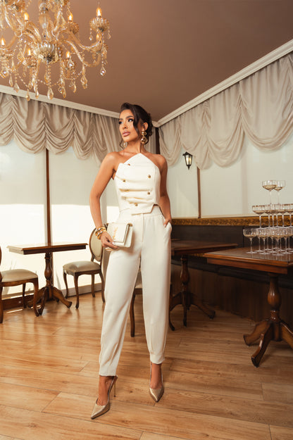 Conjunto calça Clarice Bege