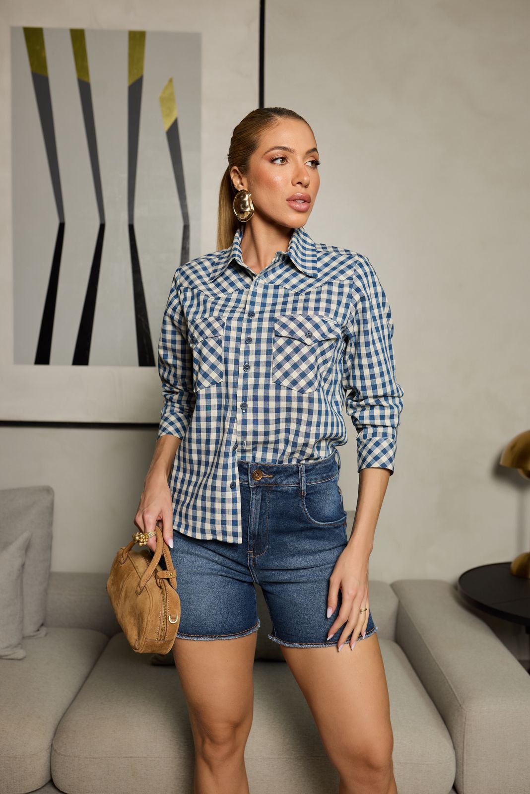 CAMISA EM ALGODÃO XADREZ VICKY