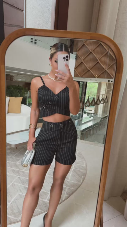 Conjunto risca de giz short